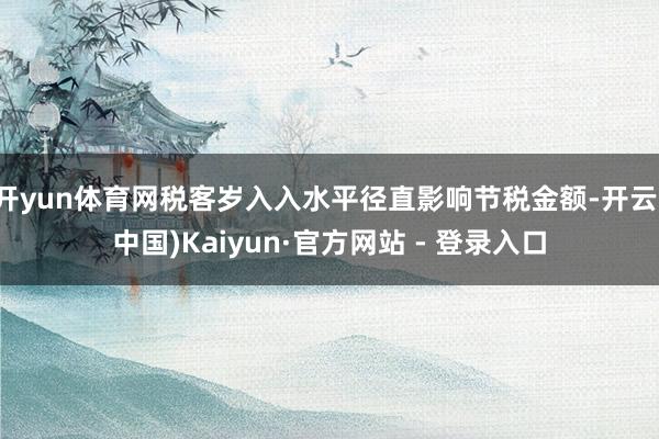 开yun体育网税客岁入入水平径直影响节税金额-开云(中国)Kaiyun·官方网站 - 登录入口