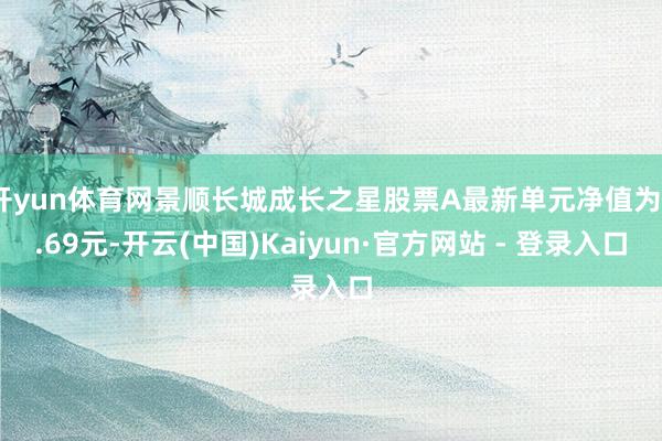 开yun体育网景顺长城成长之星股票A最新单元净值为3.69元-开云(中国)Kaiyun·官方网站 - 登录入口