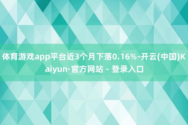 体育游戏app平台近3个月下落0.16%-开云(中国)Kaiyun·官方网站 - 登录入口