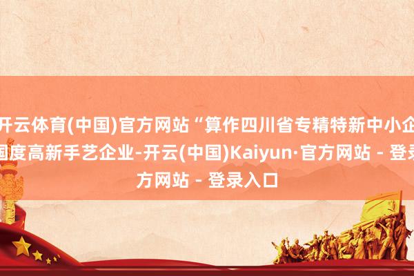 开云体育(中国)官方网站“算作四川省专精特新中小企业和国度高新手艺企业-开云(中国)Kaiyun·官方网站 - 登录入口