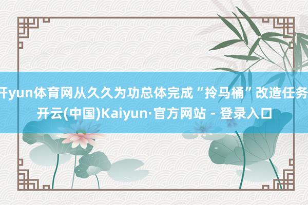 开yun体育网从久久为功总体完成“拎马桶”改造任务-开云(中国)Kaiyun·官方网站 - 登录入口