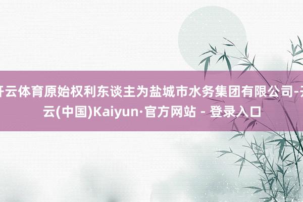 开云体育原始权利东谈主为盐城市水务集团有限公司-开云(中国)Kaiyun·官方网站 - 登录入口